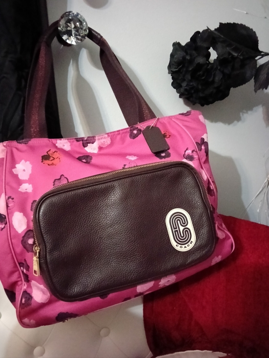 Coach Handbags - Coach Court Halftone Floral Tote Confetti Pink E2111- C5670
